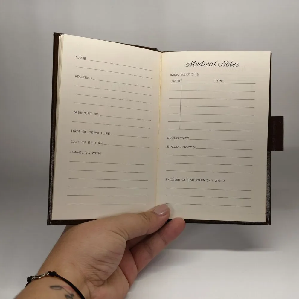 Vintage C.R. Gibson Travel Diary Journal 1974 Unused Faux Leather Maps Planner